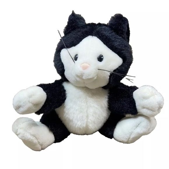 Russ Other - Vintage 80s Russ Caress Soft Pets Black White Cat #564 Plush Stuffed Carlton Jr